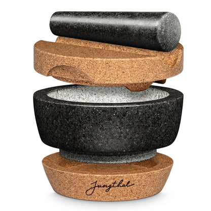 Mörser mit Stößel 16cm mit Korksockel und Korkdeckel