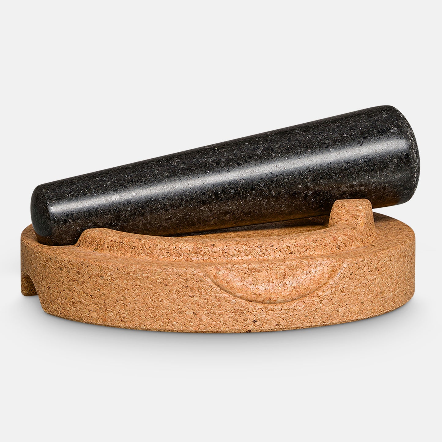 Mörser mit Stößel 16cm mit Korksockel und Korkdeckel